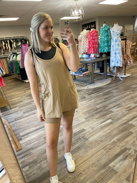 Jersey Romper Dress - Taupe