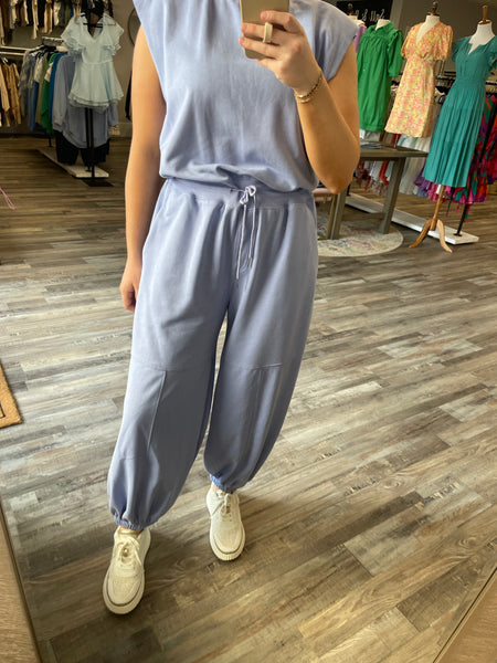 Oversized Terry Knit Jumpsuit - Chambray