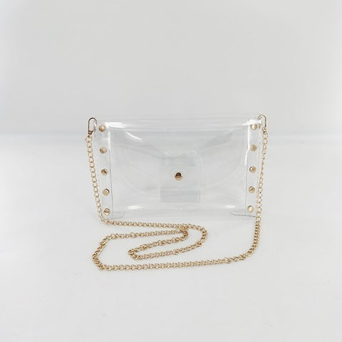 Clear Bag with Gold Studs