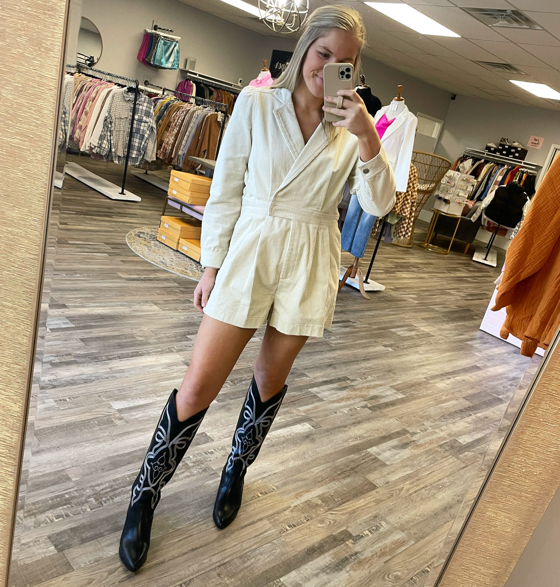 Tall Cowboy Boot Black Salt & Pepper Boutique