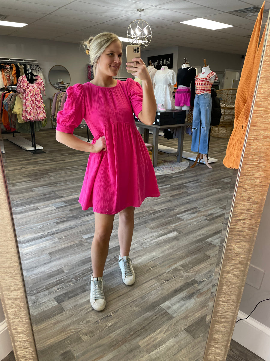 Pink gauze outlet dress