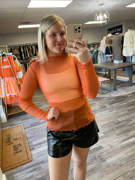 Metallic Layer Top - Orange