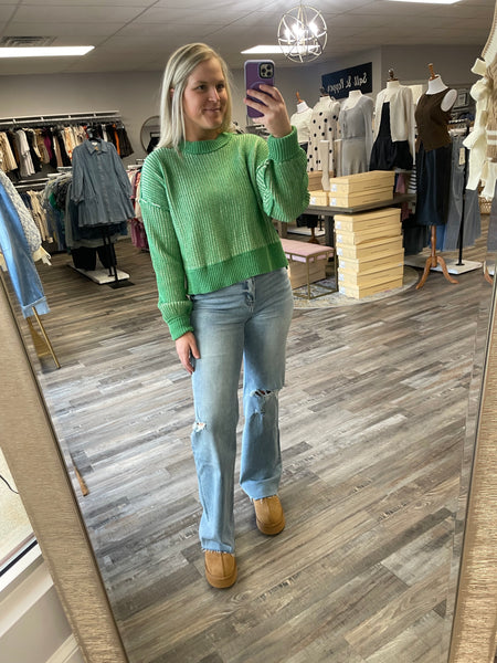 Two Tone Sweater - Green