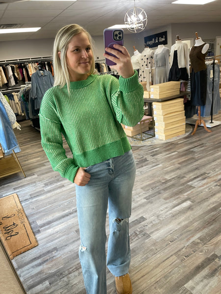 Two Tone Sweater - Green