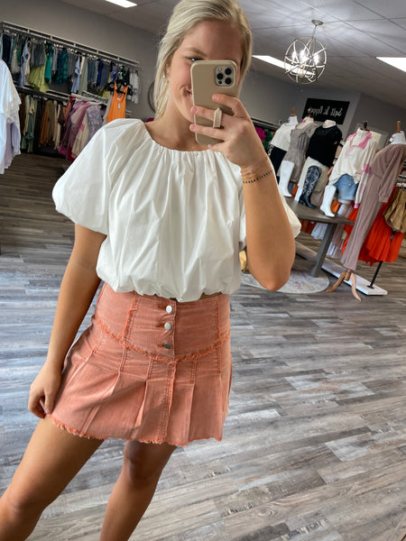 Corduroy Skirt - Orange