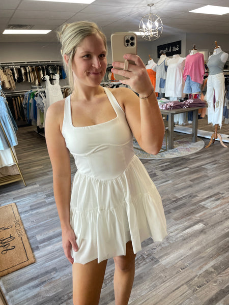 Active Tulle Skirt Dress - White