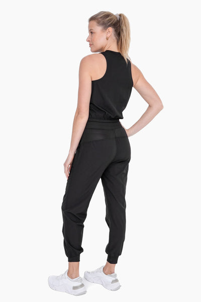 Half Zip Active Jumpsuit - Black