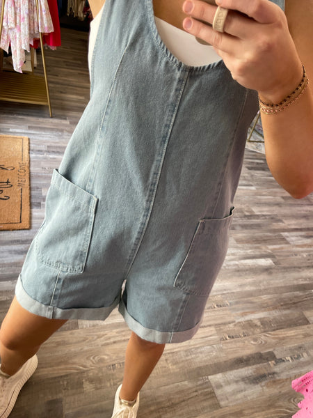 Relaxed Fit Denim Overall - Light Wash