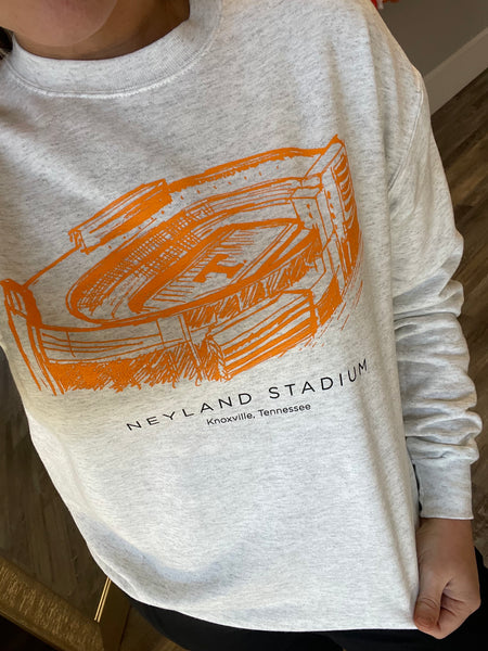 Neyland Stadium Crew Sweatshirt - Grey
