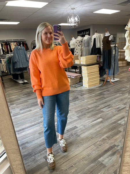 Oversized Sweater Pullover - Orange