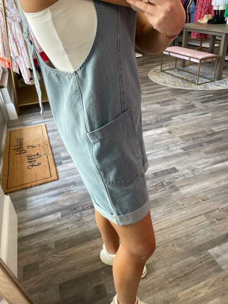 Relaxed Fit Denim Overall - Light Wash