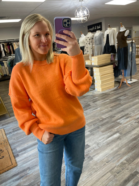 Oversized Sweater Pullover - Orange