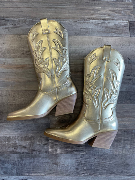 Orville Tall Cowboy Boot - Gold