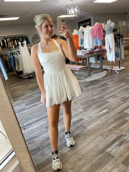 Active Tulle Skirt Dress - White