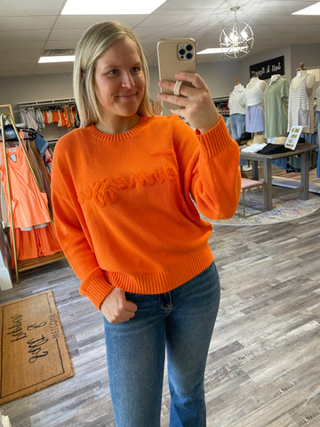 Tennessee Stitch Sweater - Orange