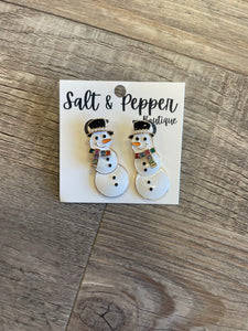 Snowman Epoxy Earring