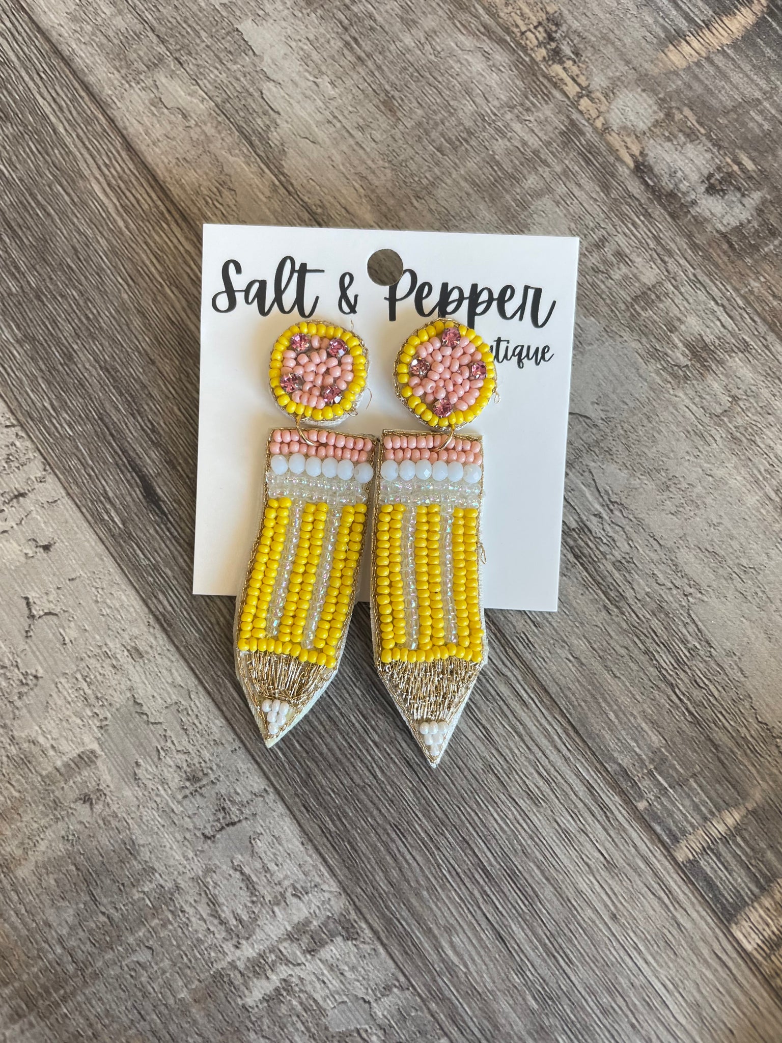 Pencil Beaded Earring