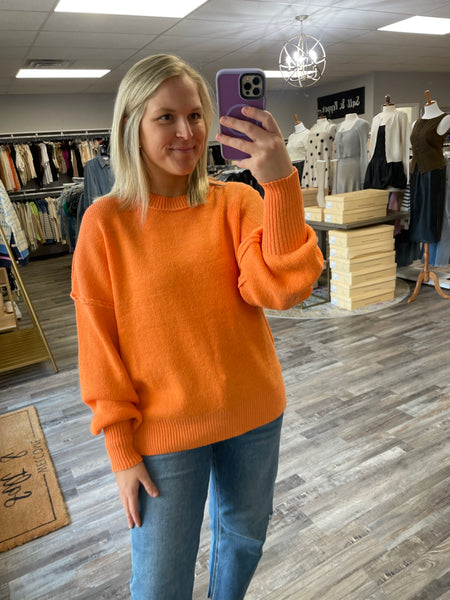 Oversized Sweater Pullover - Orange