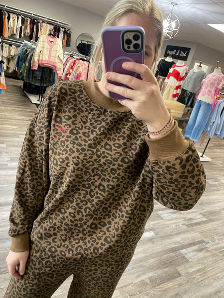 Leopard Sweat Set - Brown/Black