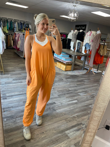Knit Jumpsuit - Orange