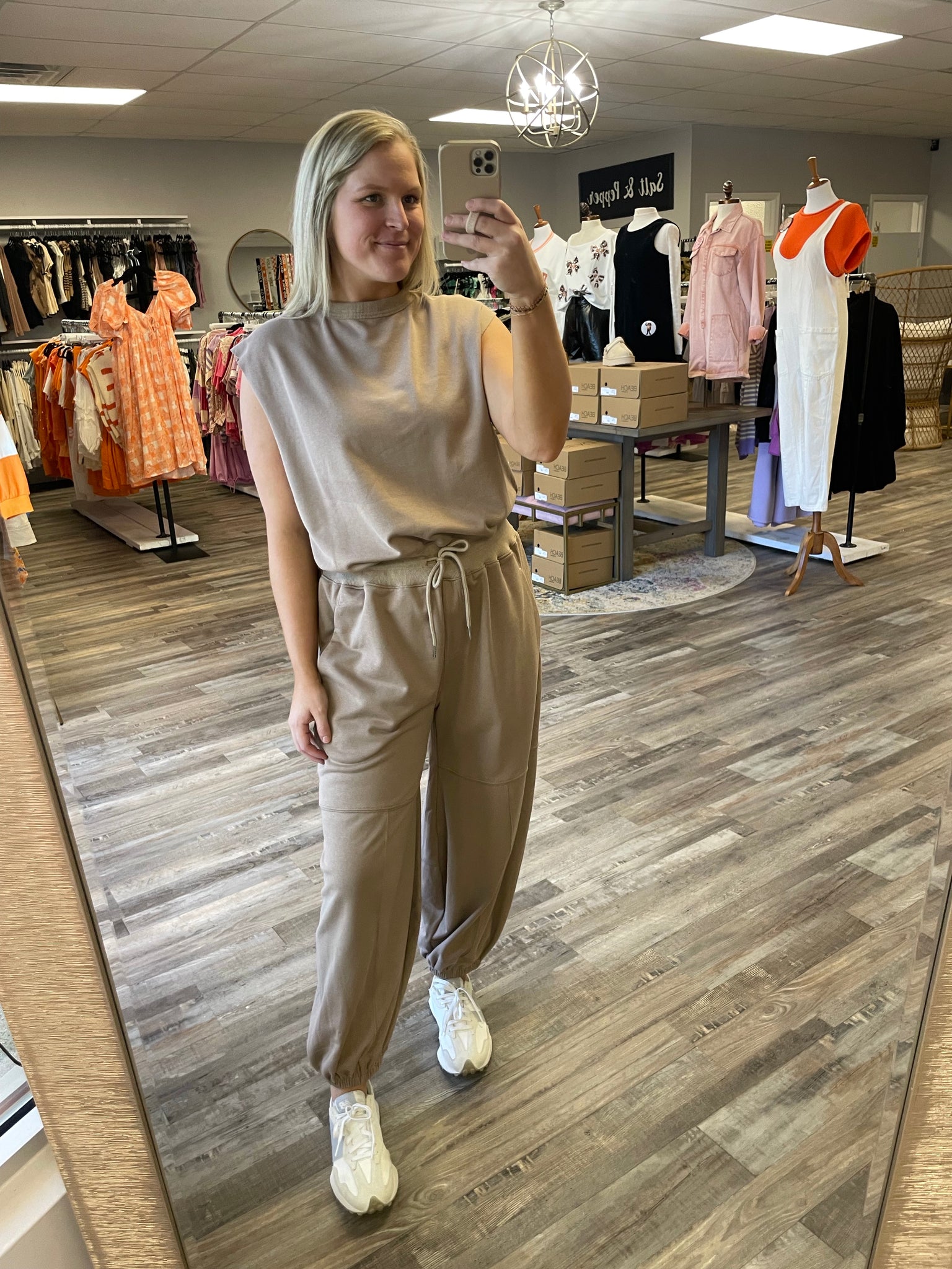 Oversized Terry Knit Jumpsuit - Mocha