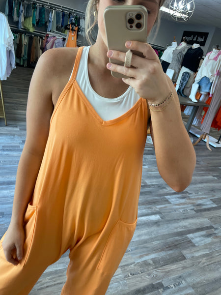 Knit Jumpsuit - Orange