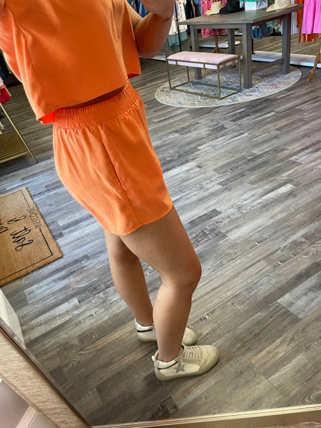 Elastic Waist Shorts - Sunkist
