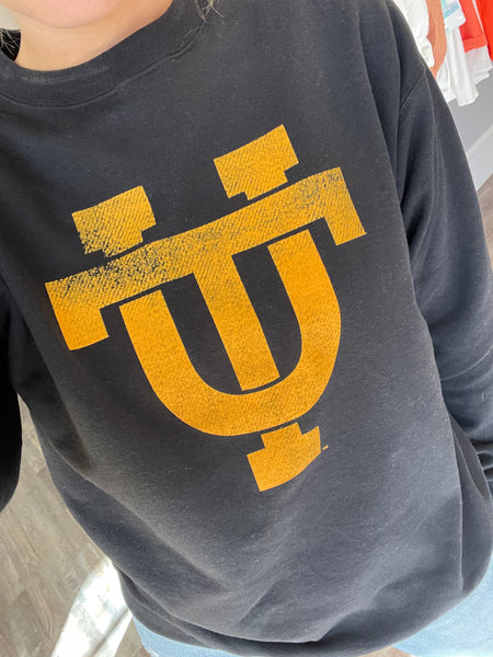 UT Interlocking Crew Sweatshirt - Black