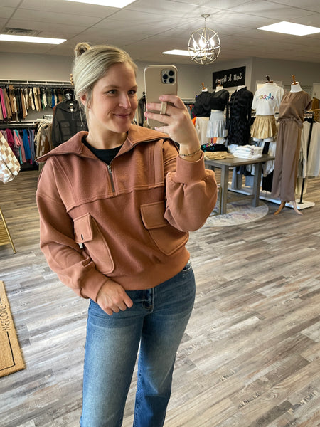 Quarter zip cheap pullover oversized