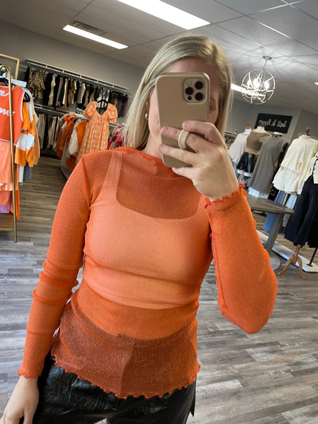 Metallic Layer Top - Orange