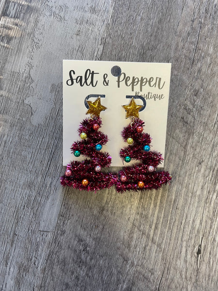 Thread Christmas Tree Earring