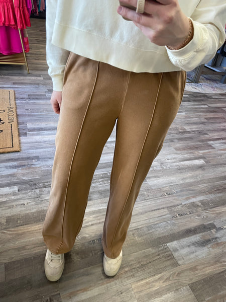 Front Seam Lounge Pants - Pale Brown