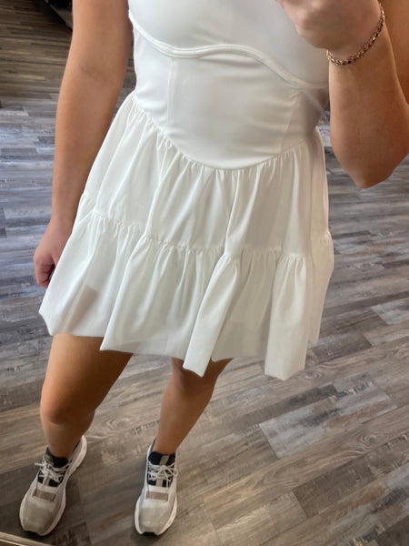 Active Tulle Skirt Dress - White