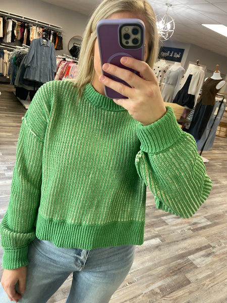 Two Tone Sweater - Green