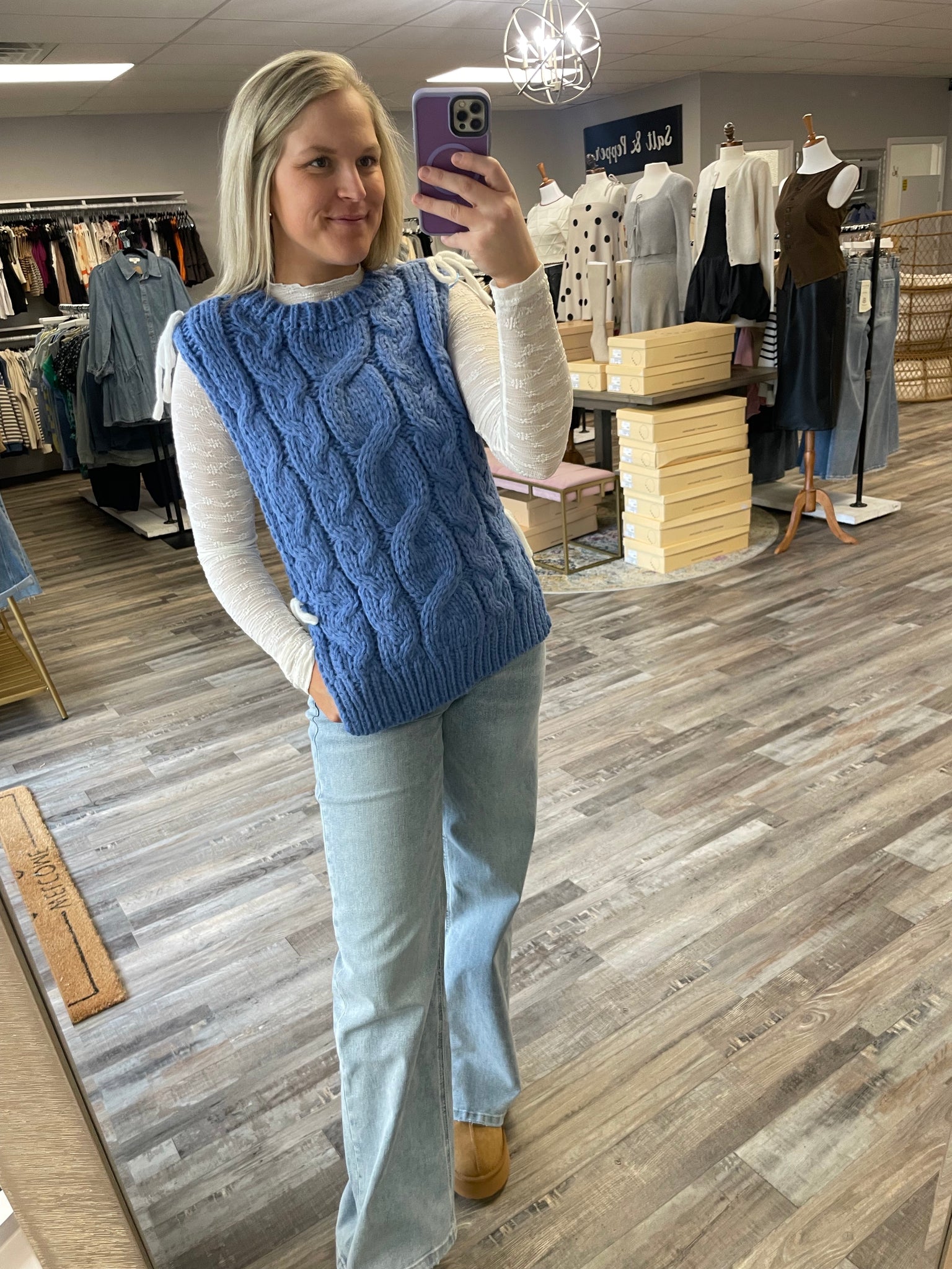 Chunky Sweater Vest - Blue