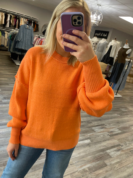 Oversized Sweater Pullover - Orange