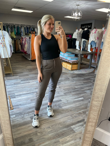 High Waisted Active Jogger - Cocoa