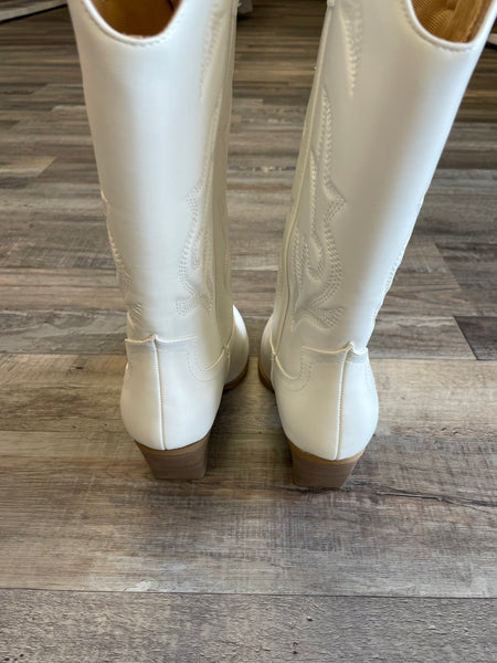 Orville Tall Cowboy Boot - White