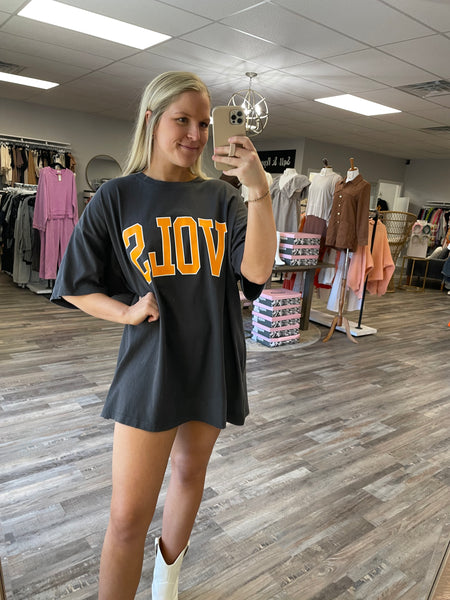 Vols Arched Oversized Tee - Charcoal