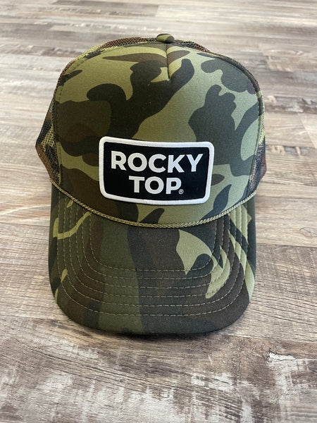 Rocky Top Patch Trucker Hat - Camo