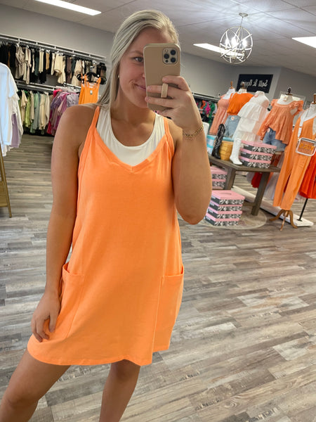 Jersey Romper Dress - Orange
