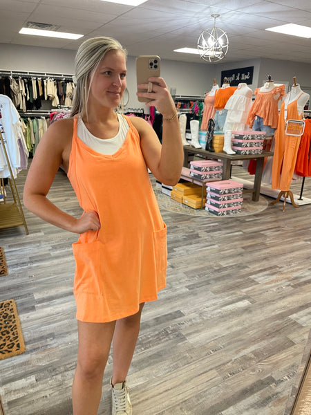 Jersey Romper Dress - Orange
