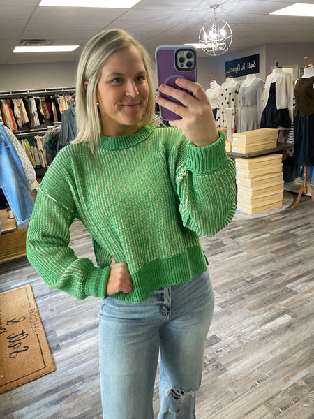 Two Tone Sweater - Green