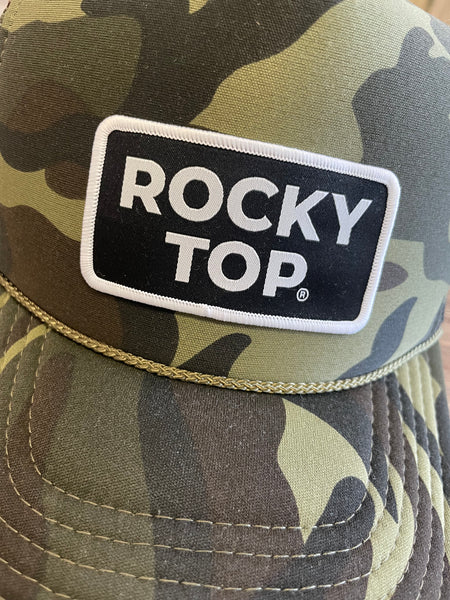 Rocky Top Patch Trucker Hat - Camo
