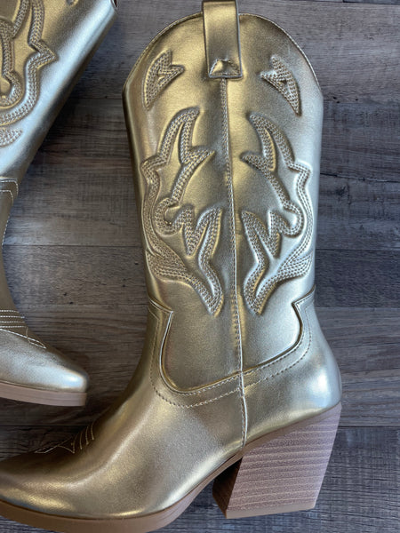 Orville Tall Cowboy Boot - Gold