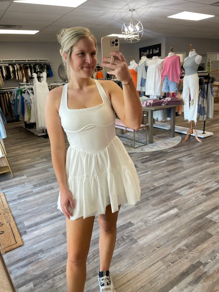 Active Tulle Skirt Dress - White