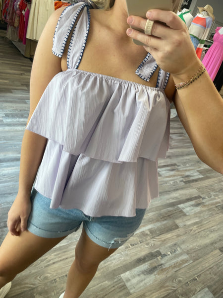 Tiered Ruffle Top - Lavender