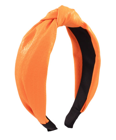 Leather Topknot Headband - Orange
