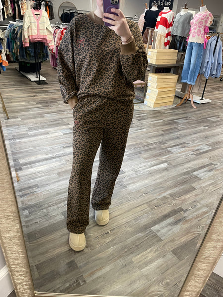 Leopard Sweat Set - Brown/Black