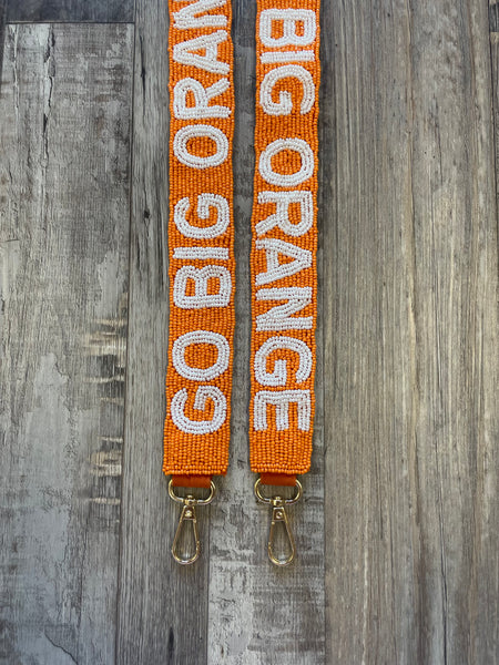 Go Big Orange Beaded Purse Strap - Orange